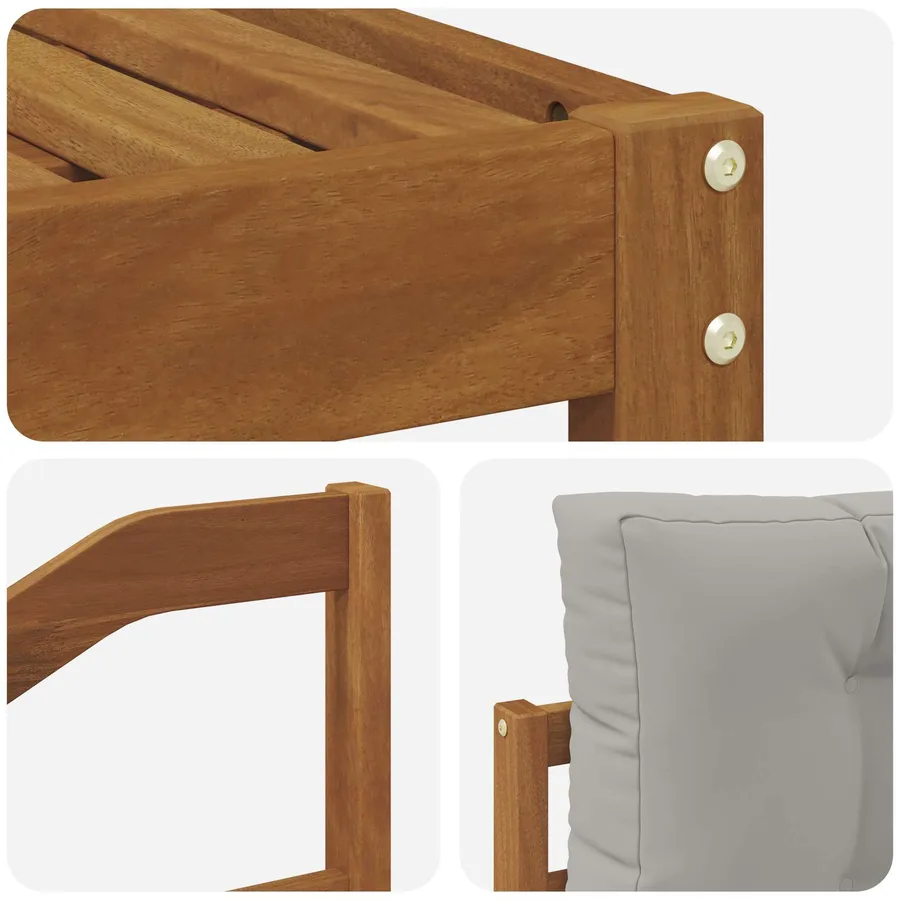 Ensemble de canapés d'extérieur 6 pcs Gris Naturel et Clair - 5