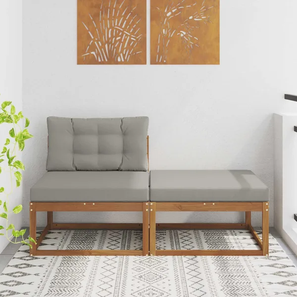 Unité de canapé sectionnel avec coussin 2 Pièce Naturel
