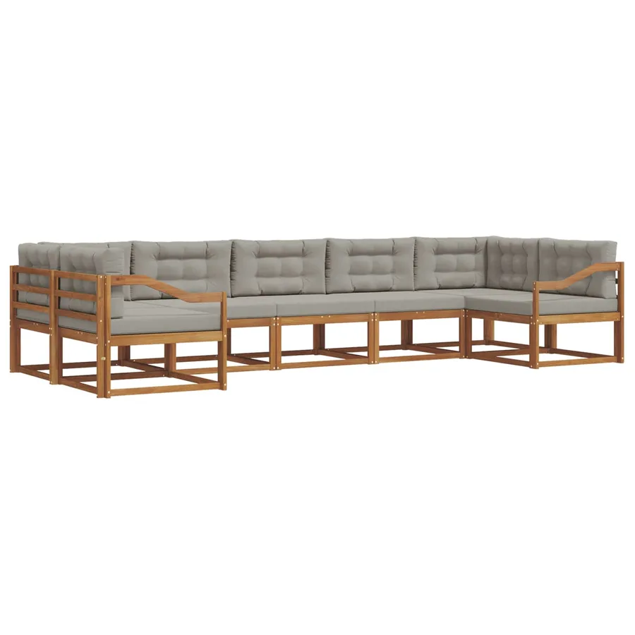 Ensemble de canapés d'extérieur 7 pcs Gris Naturel et Clair - 2
