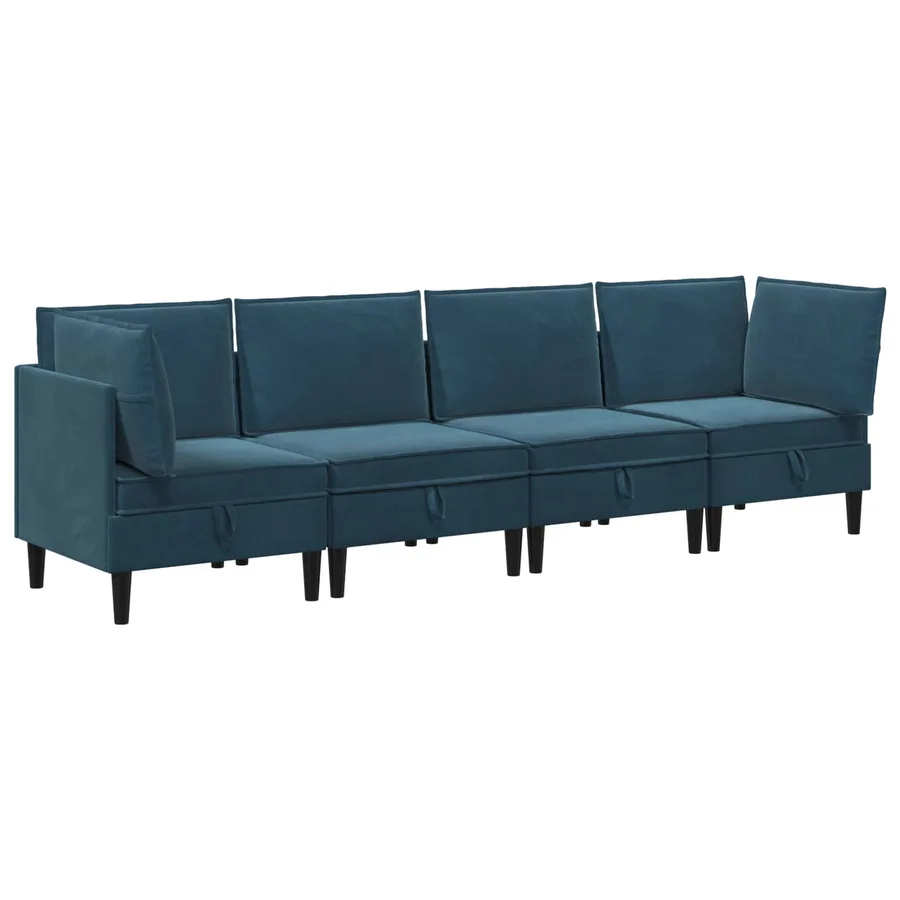 Ensemble de meubles pour le salon 4 pcs Bleu Velours - 2