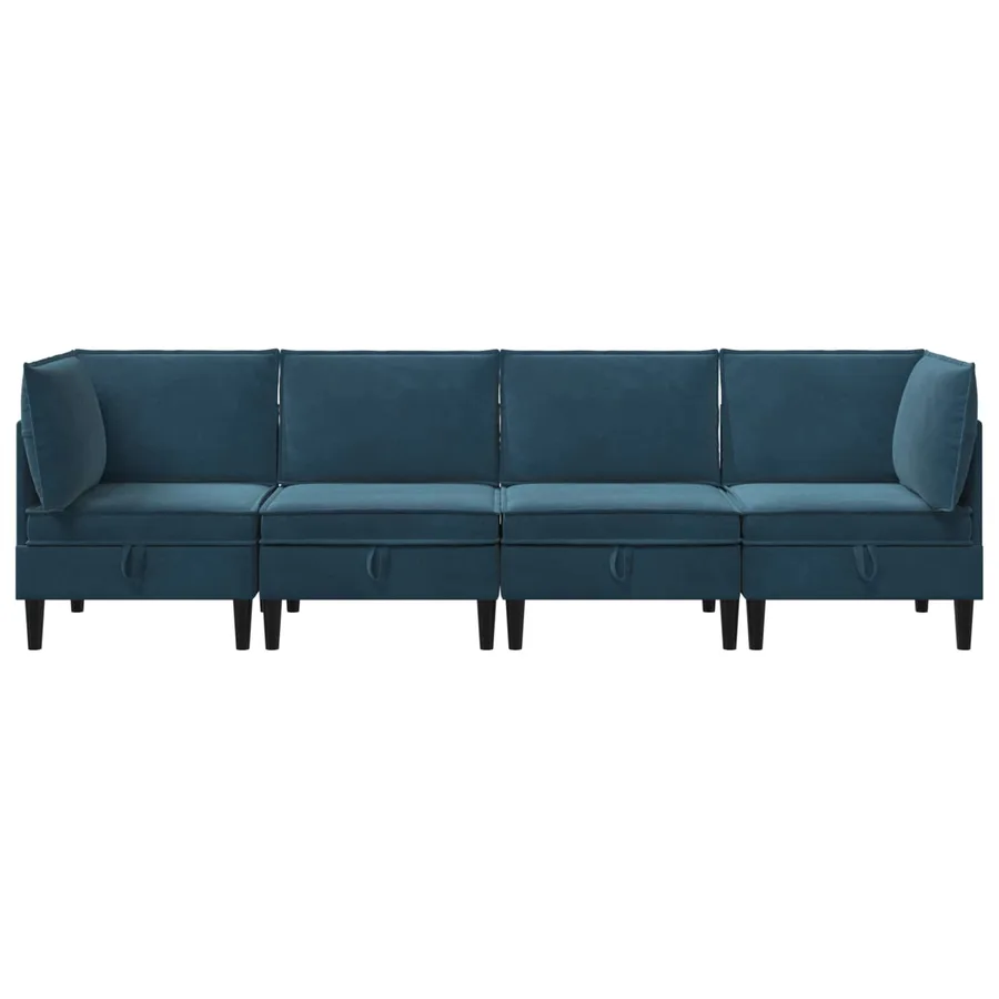 Ensemble de meubles pour le salon 4 pcs Bleu Velours - 7