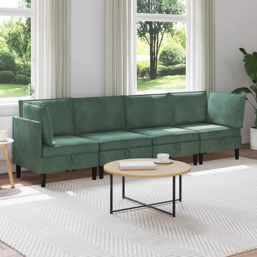 Ensemble de meubles pour le salon 4 pcs Vert Mer Velours