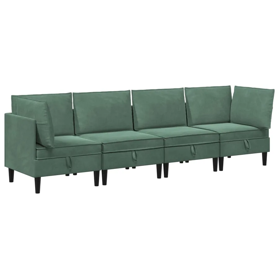 Ensemble de meubles pour le salon 4 pcs Vert Mer Velours - 2