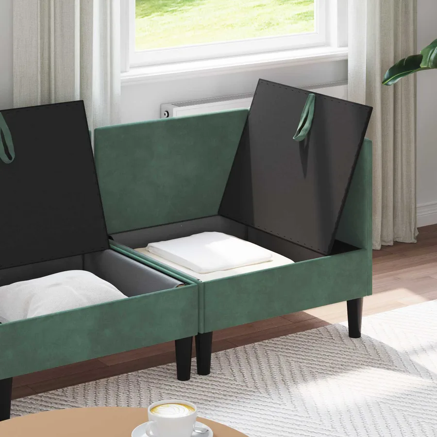 Ensemble de meubles pour le salon 4 pcs Vert Mer Velours - 3