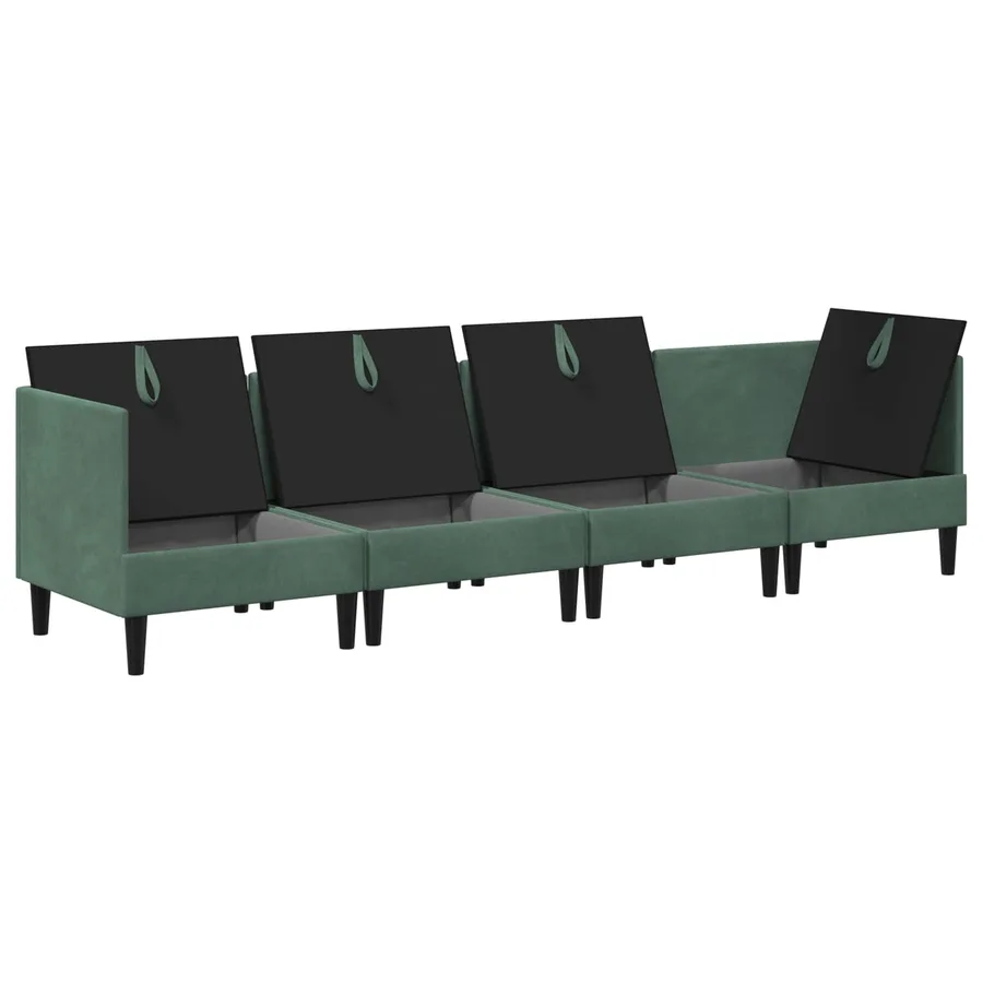 Ensemble de meubles pour le salon 4 pcs Vert Mer Velours - 4