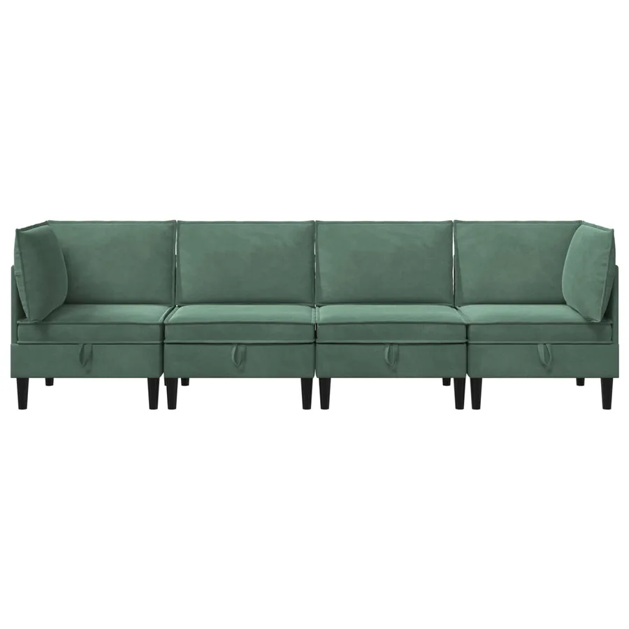 Ensemble de meubles pour le salon 4 pcs Vert Mer Velours - 7