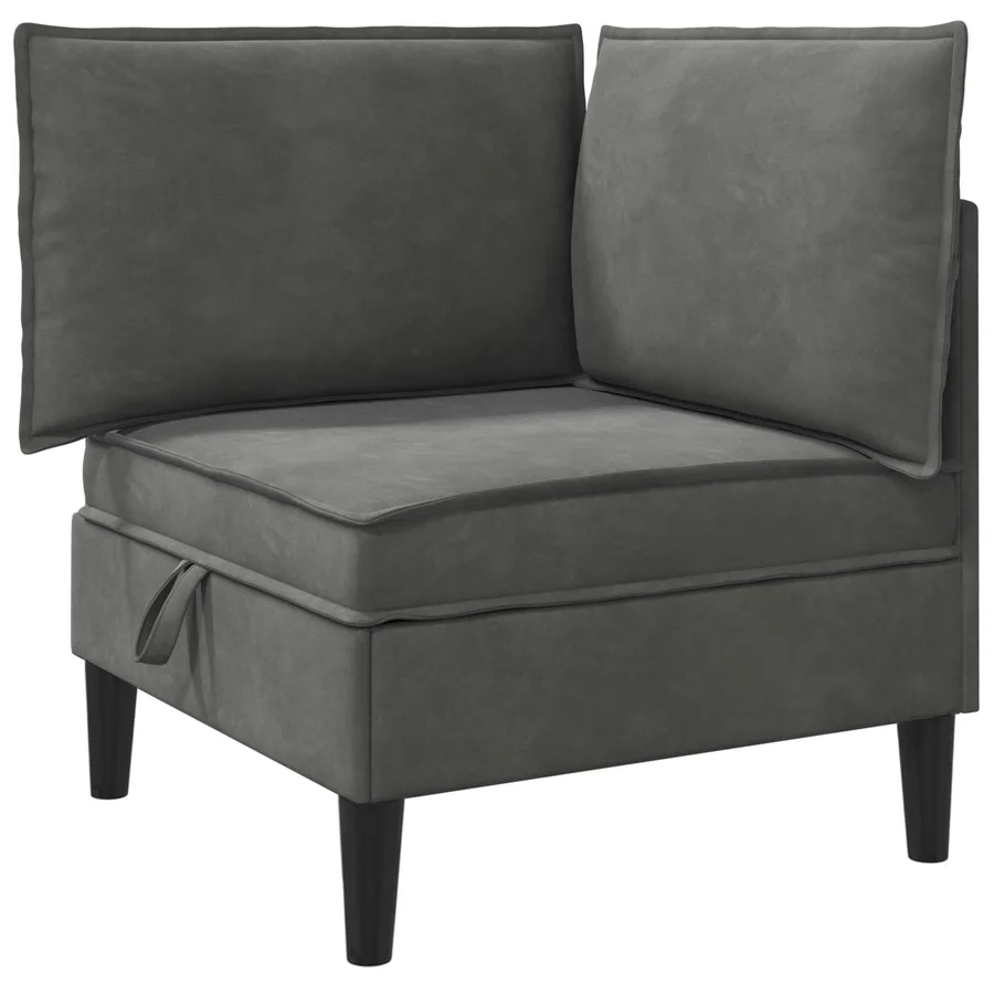 Ensemble de meubles pour le salon 5 pcs Gris foncé Velours - 4