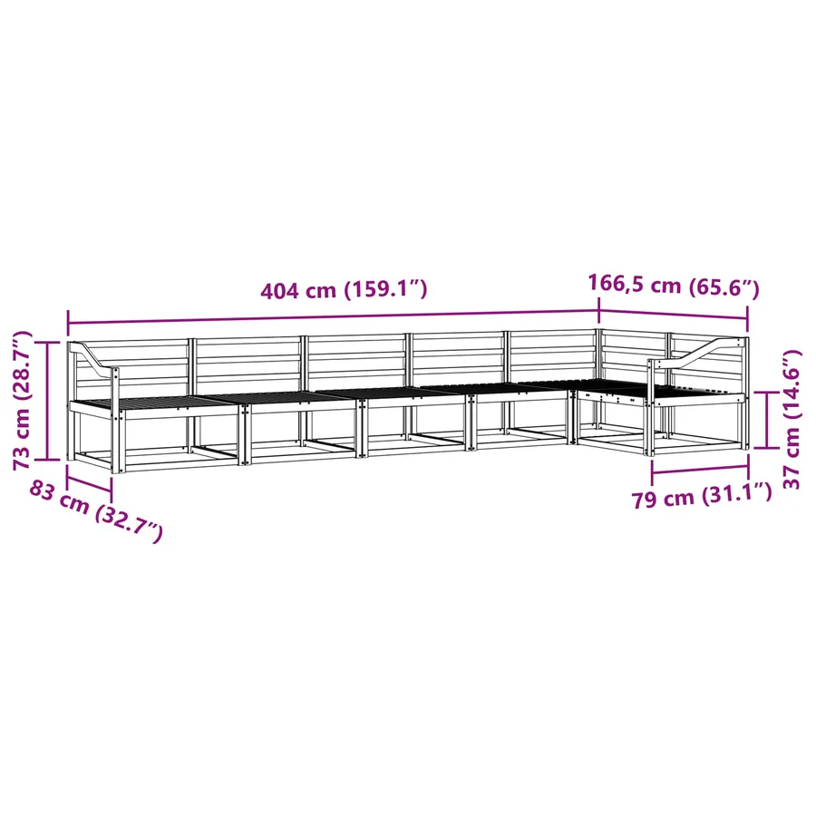 Ensemble de canapés d'extérieur 6 pcs Naturel - 7