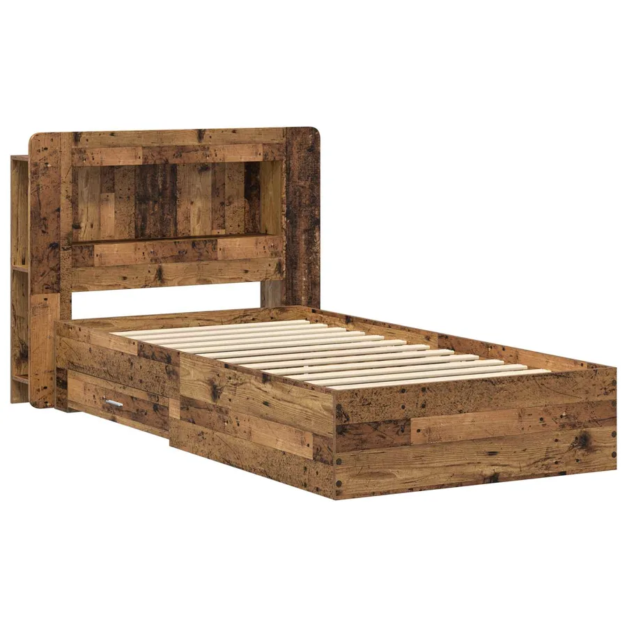 Cadre de lit avec rangement Bois ancien 90 x 190 cm - 3