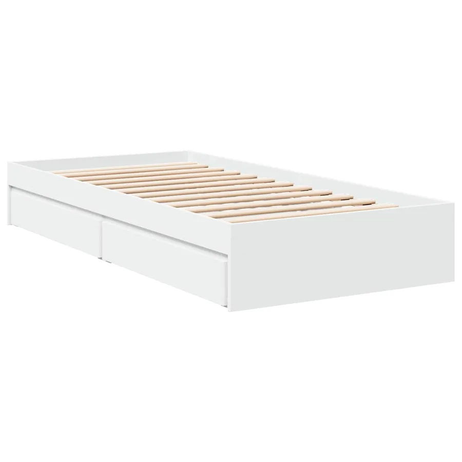 Cadre de lit avec rangement Blanc 80 x 200 cm Bois d'ingénierie - 3