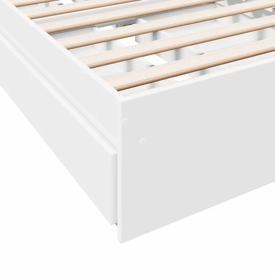 Cadre de lit avec rangement Blanc 80 x 200 cm Bois d'ingénierie - 7