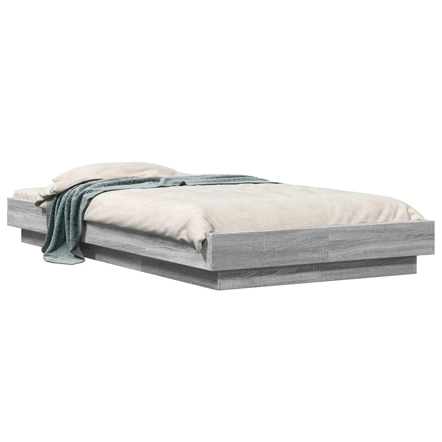 Cadre de lit au sol Sonoma gris 80 x 210 cm Bois d'ingénierie - 2