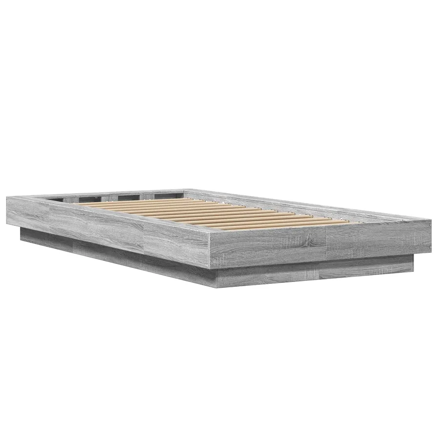 Cadre de lit au sol Sonoma gris 80 x 210 cm Bois d'ingénierie - 6