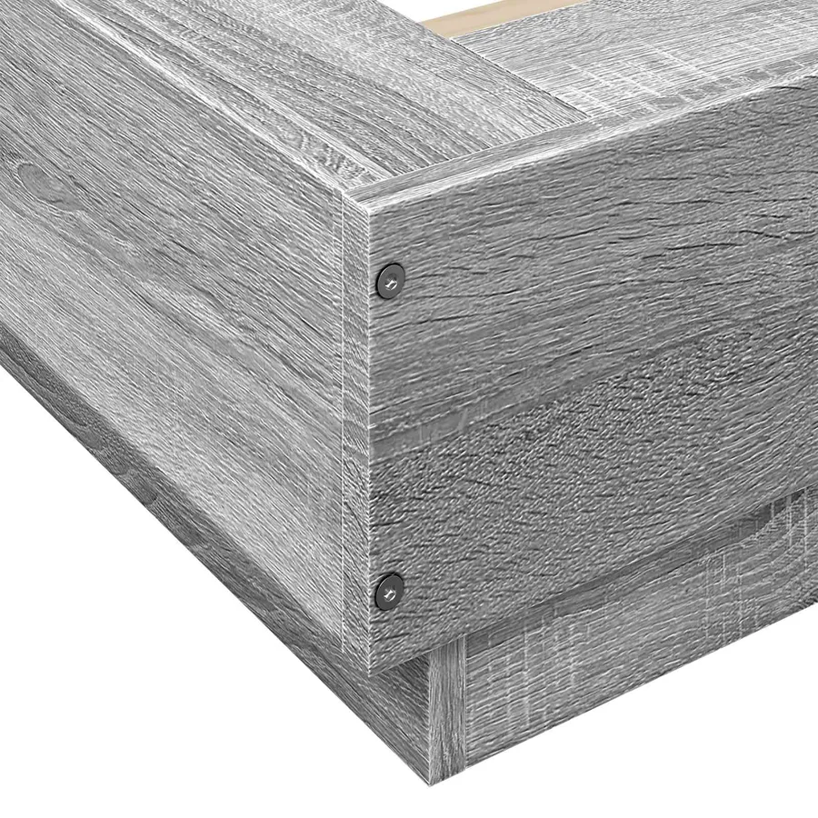 Cadre de lit au sol Sonoma gris 80 x 210 cm Bois d'ingénierie - 7