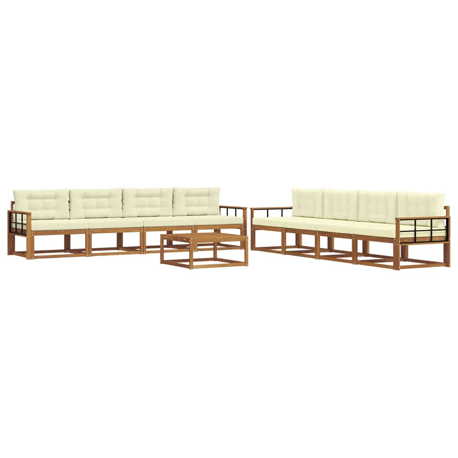Ensemble de canapés d'extérieur 9 pcs Naturel et Crème - 2