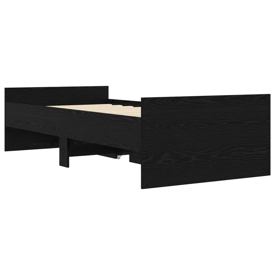 Cadre de lit avec rangement Chêne noir 80 x 200 cm - 6
