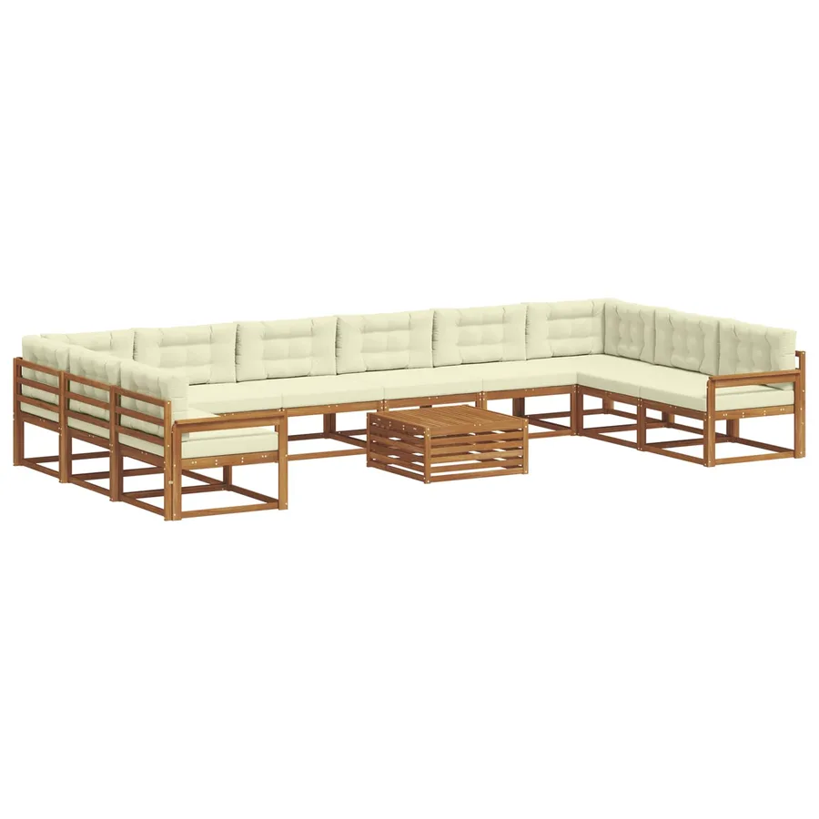 Ensemble de canapés d'extérieur 11 pcs Naturel et Crème - 2