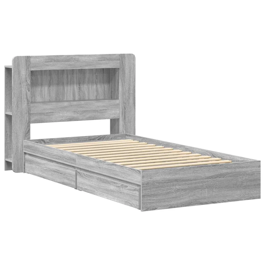 Cadre de lit avec rangement avec tiroir Sonoma gris 90 x 200 cm - 3