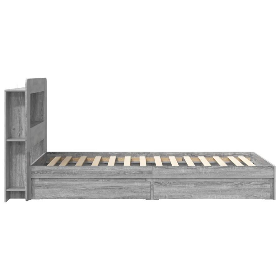 Cadre de lit avec rangement avec tiroir Sonoma gris 90 x 200 cm - 5