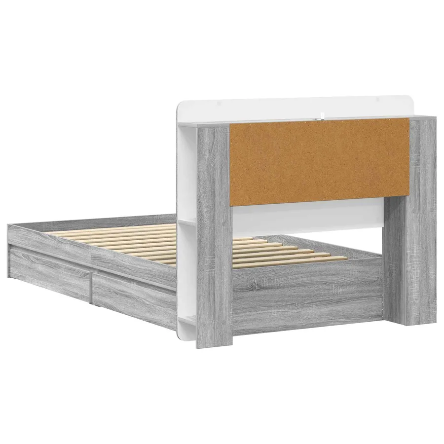 Cadre de lit avec rangement avec tiroir Sonoma gris 90 x 200 cm - 6