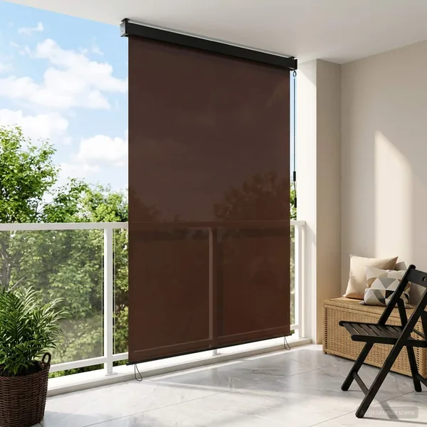Store enrouleur Marron 80 x 250 cm Tissu et Aluminium