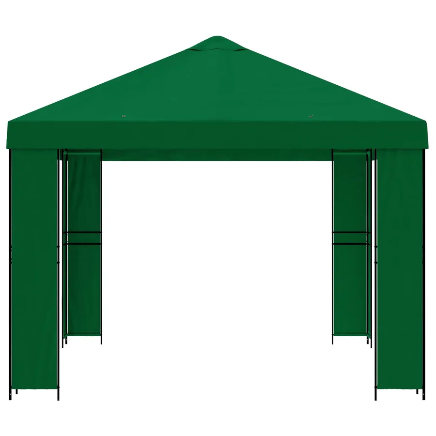 Pavillon 4 × 3 m Vert Polyester et Acier 190 gsm - 4