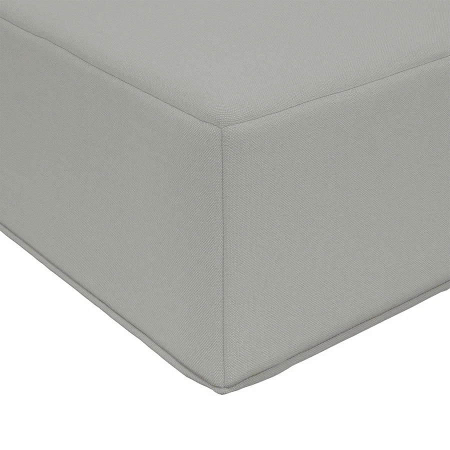 Pouf d'Extérieur Bois d'acacia massif et Textilène Blanc - 6
