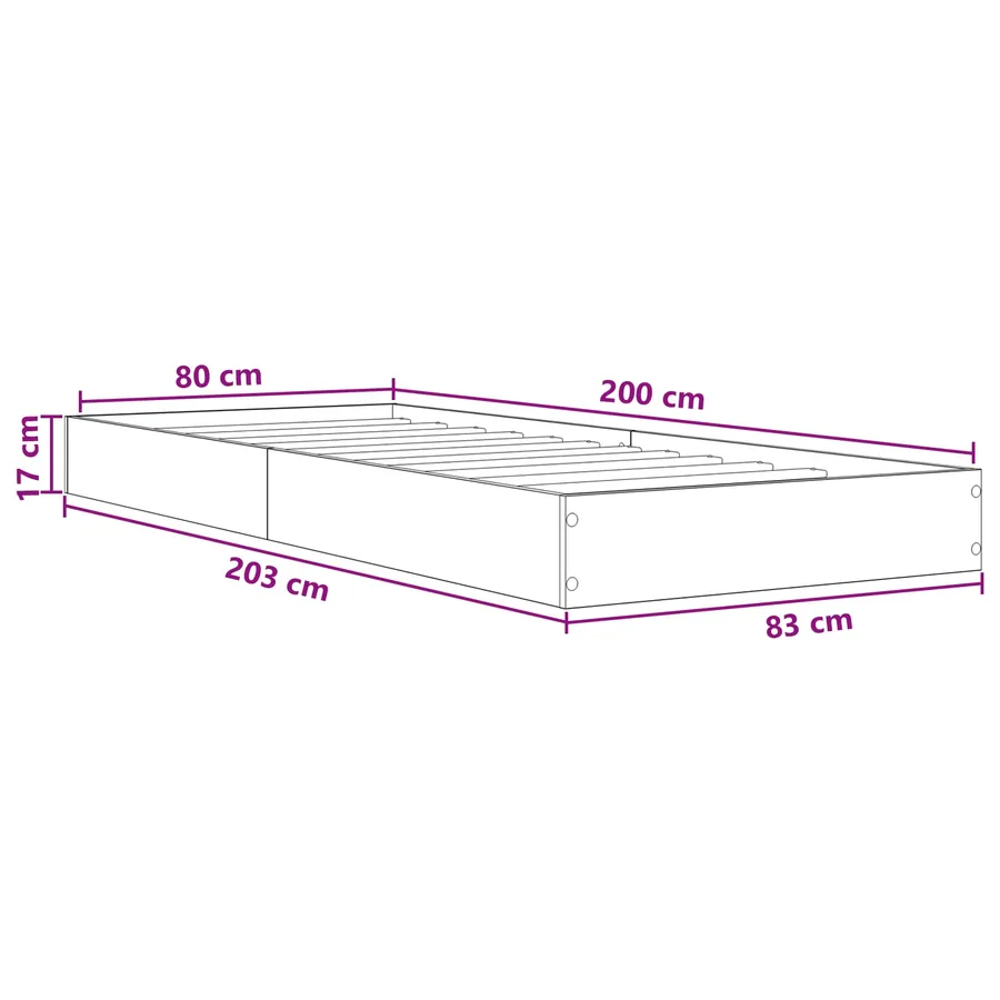 Cadre de lit avec rangement Blanc 80 x 200 cm Bois d'ingénierie - 10