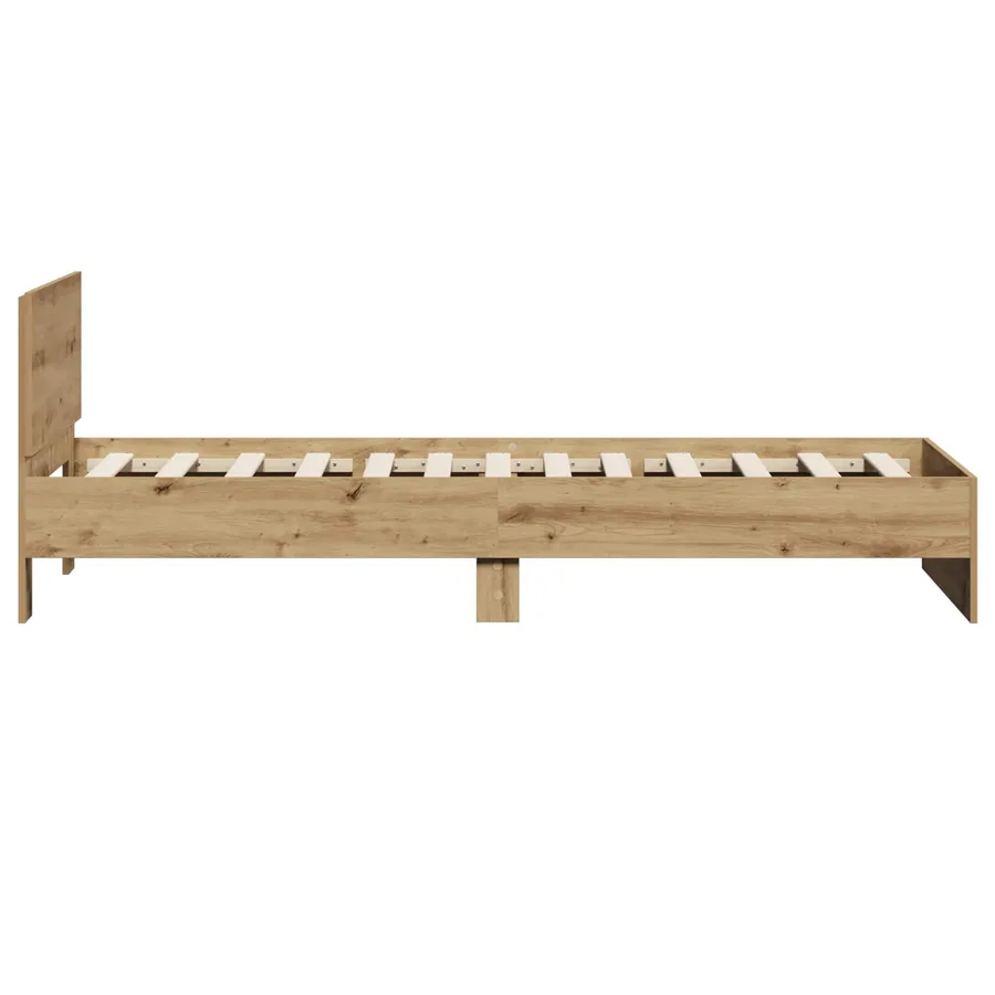 Cadre de lit avec tête de lit Chêne artisanal 80 x 200 cm - 5