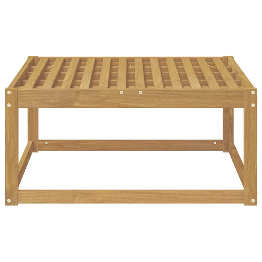 Pouf d'Extérieur Bois d'Acacia Massif Blanc 79 x 79 x 37 cm - 3