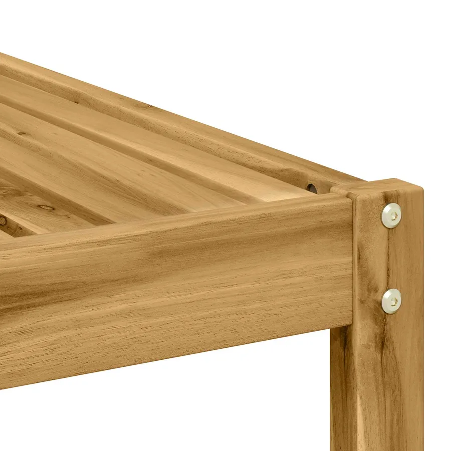 Pouf d'Extérieur Bois d'Acacia Massif Blanc 79 x 79 x 37 cm - 5