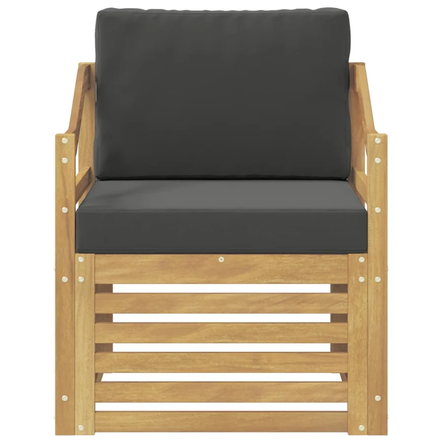 Canapé d’extérieur Polyester Blanc et anthracite - 3