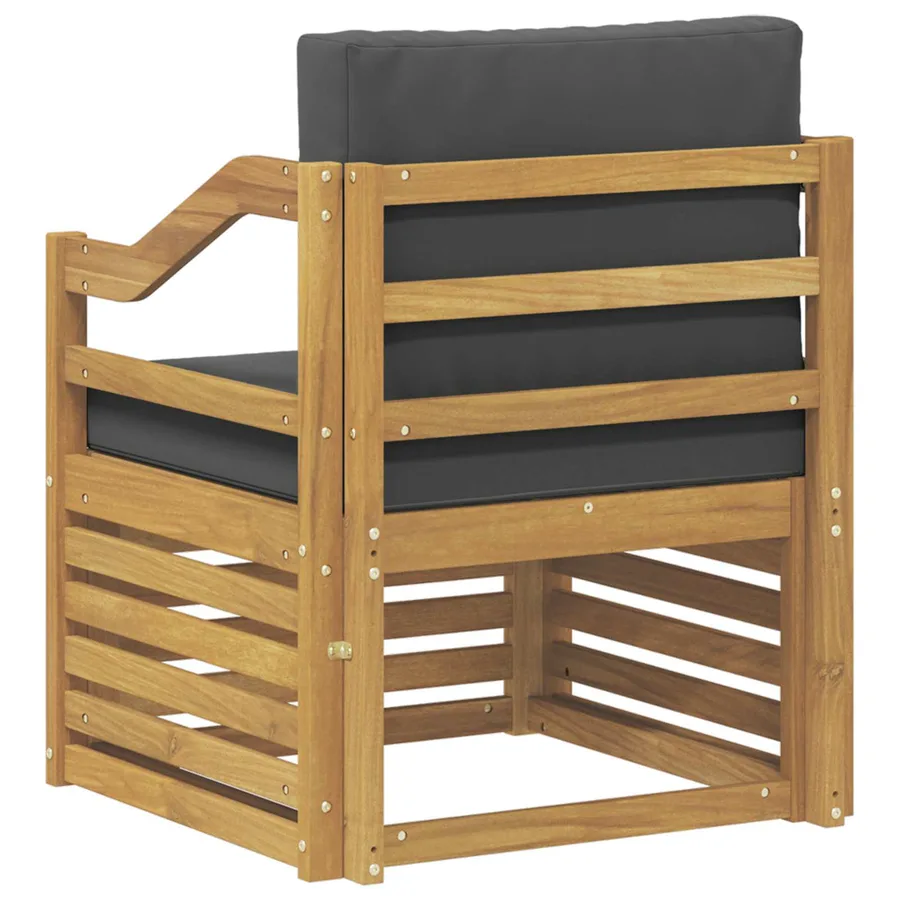 Canapé d’extérieur Polyester Blanc et anthracite - 5