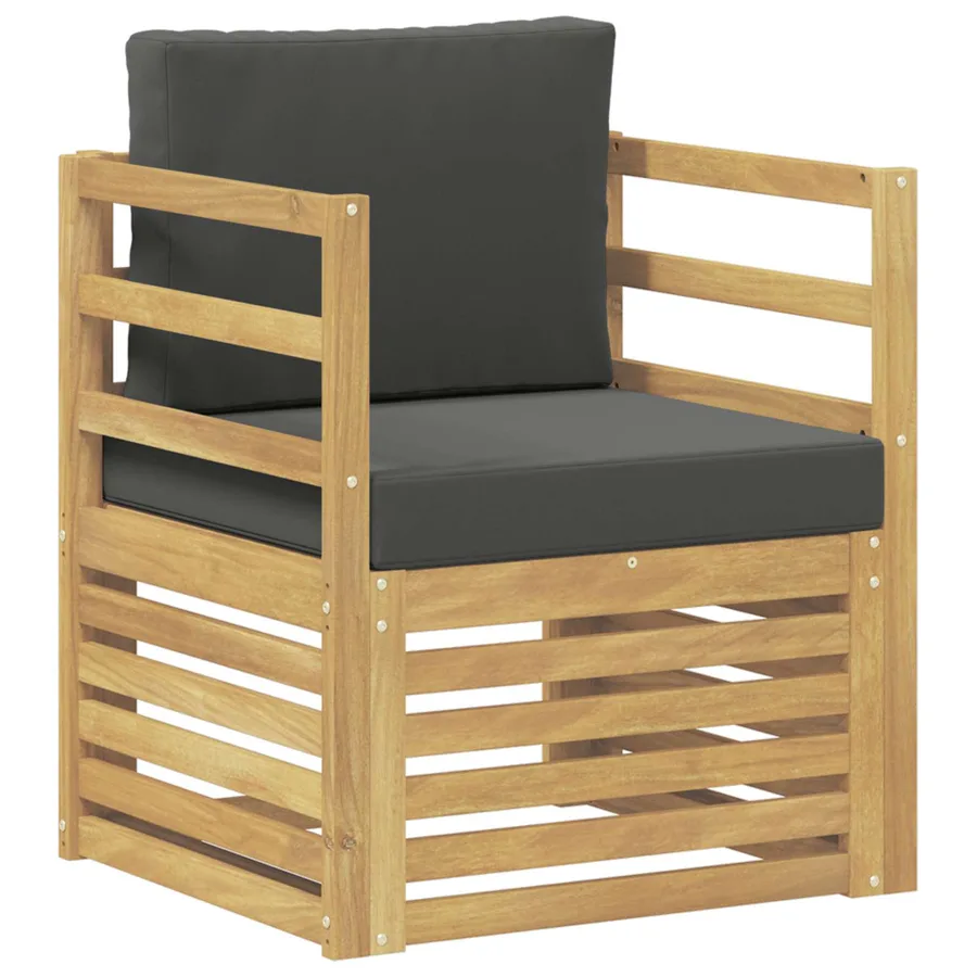 Canapé d’extérieur Polyester Blanc et anthracite - 2