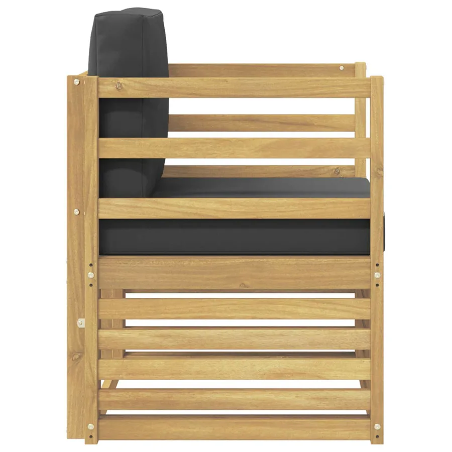 Canapé d’extérieur Polyester Blanc et anthracite - 4