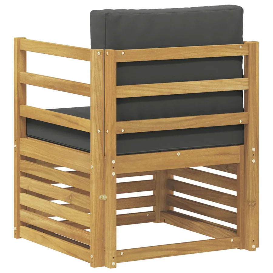 Canapé d’extérieur Polyester Blanc et anthracite - 5