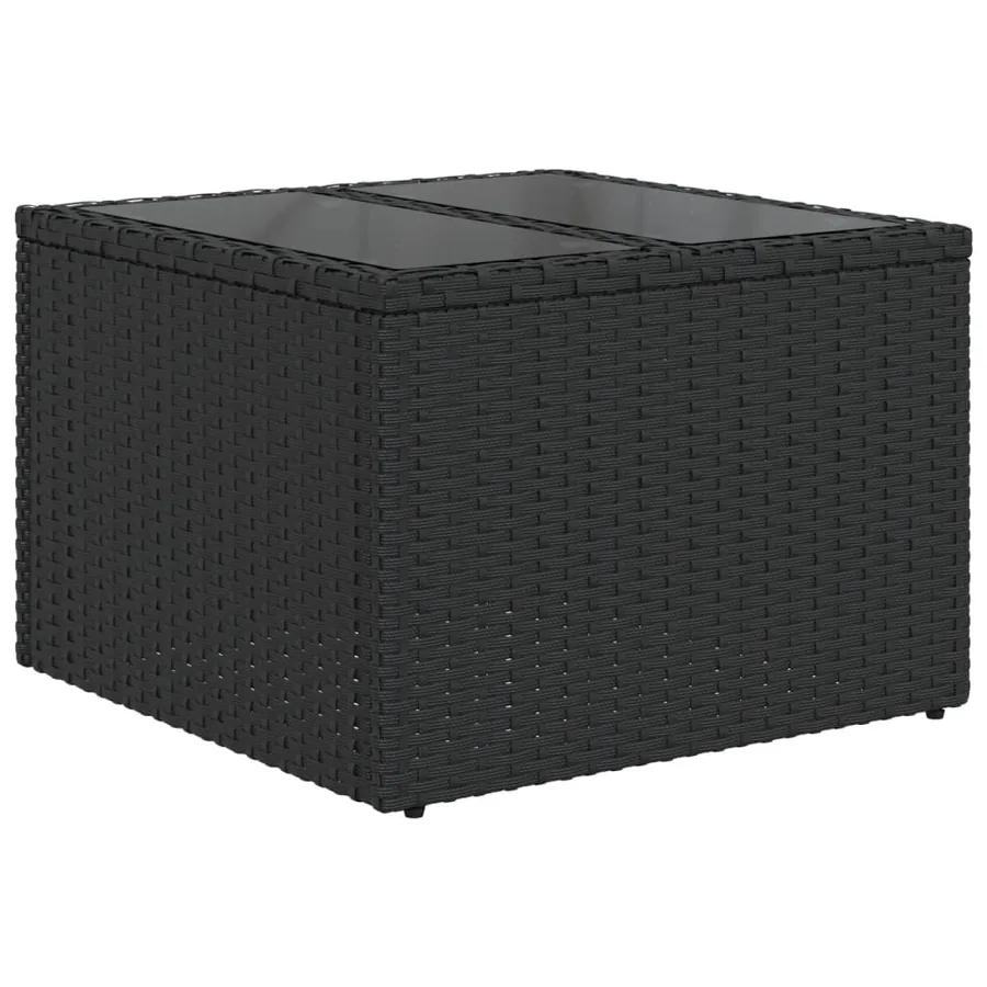 Salon de jardin 8 pcs avec coussins noir résine tressée - 3