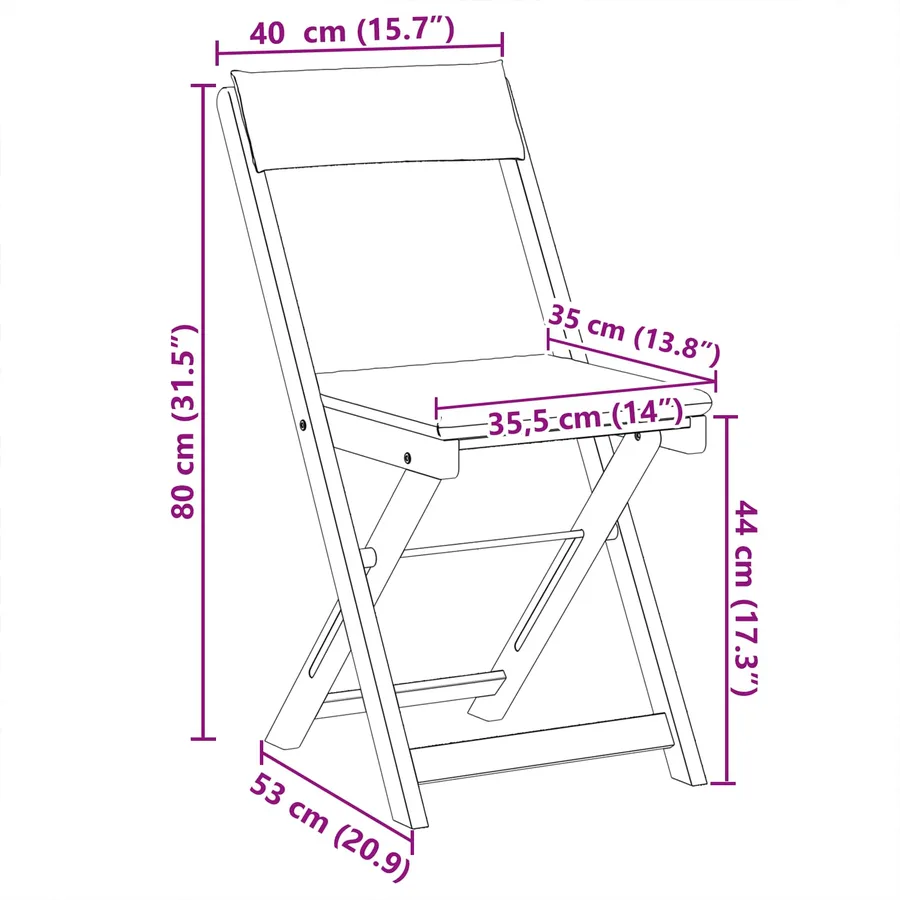 Chaises de bistrot d'extérieur 2 pcs Crème blanc - 12