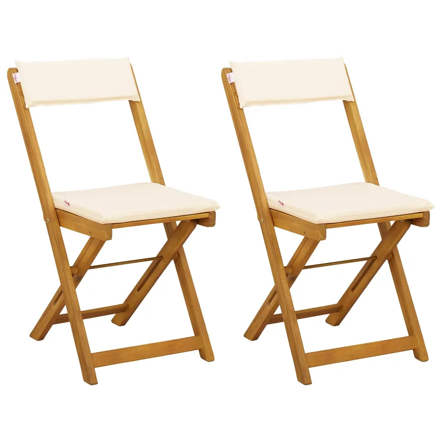 Chaises de bistrot d'extérieur 2 pcs Crème blanc - 2