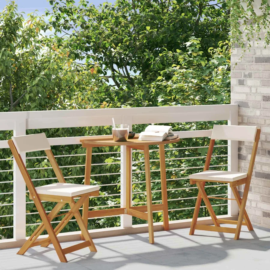 Chaises de bistrot d'extérieur 2 pcs Crème blanc - 3