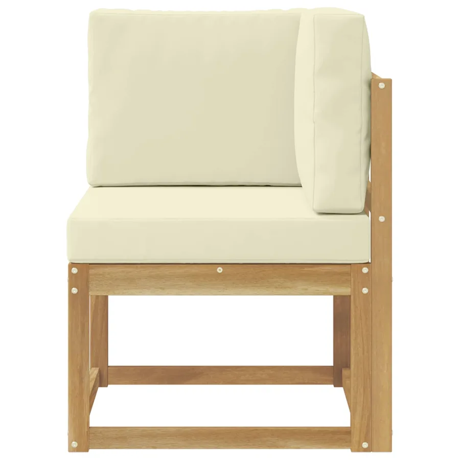 Canapé d'angle extérieur Bois d'Acacia Massif Blanc - 3