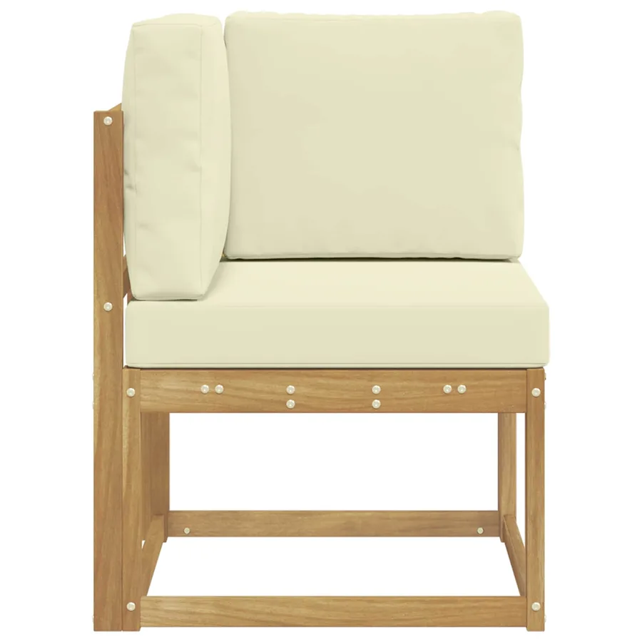 Canapé d'angle extérieur Bois d'Acacia Massif Blanc - 4