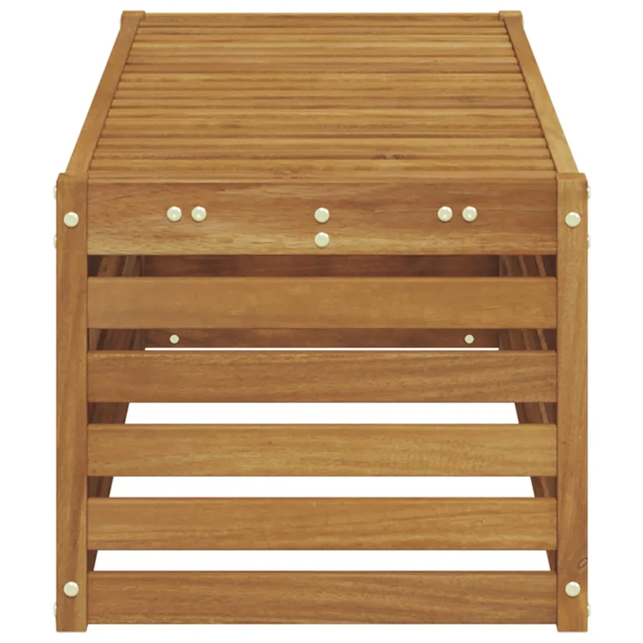 Banc de Jardin Naturel 115 x 43 x 37 cm Bois d'Acacia Massif - 5