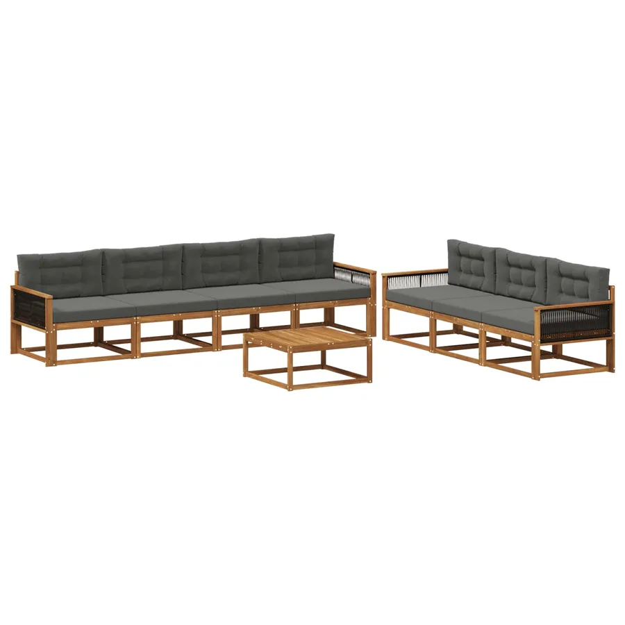 Ensemble de canapés d'extérieur 8 pcs Naturel et Anthracite - 2
