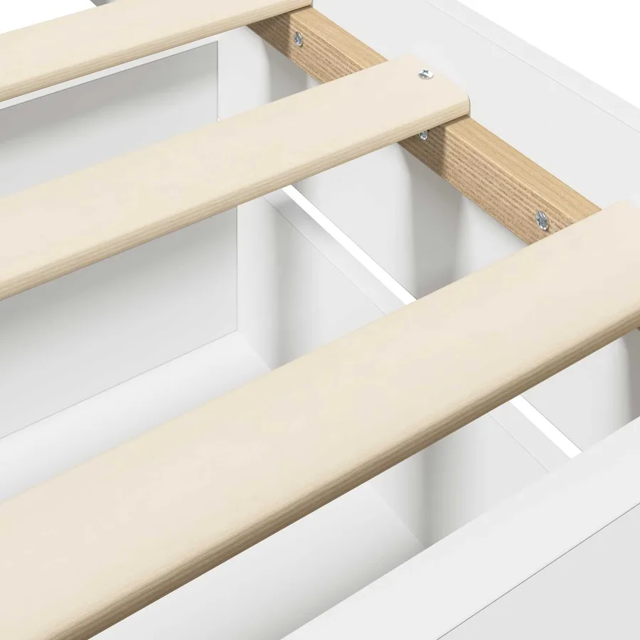 Cadre de lit avec rangement Blanc 80 x 200 cm Bois d'ingénierie - 6