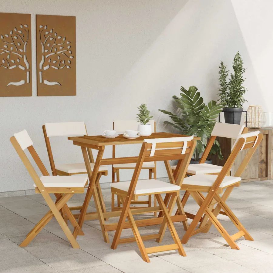 Chaises de bistrot d'extérieur 6 pcs Crème blanc - 3