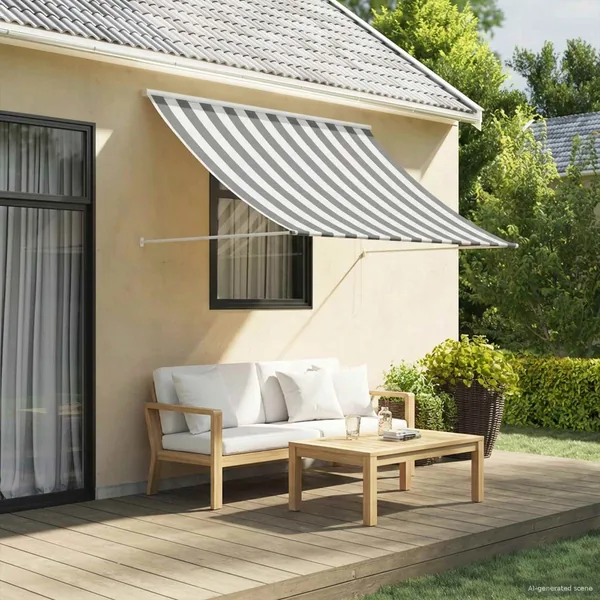 Auvent Anthracite et blanc 200 x 150 cm