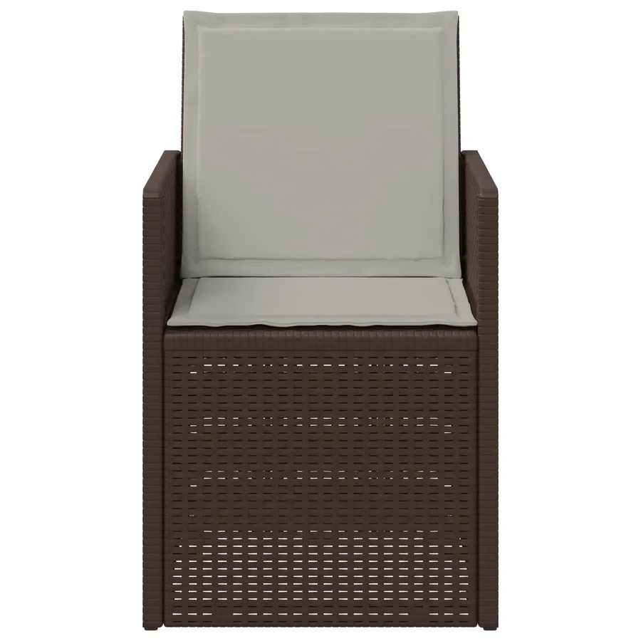Chaises de jardin salle à manger 2 pcs Marron et gris clair PP - 5