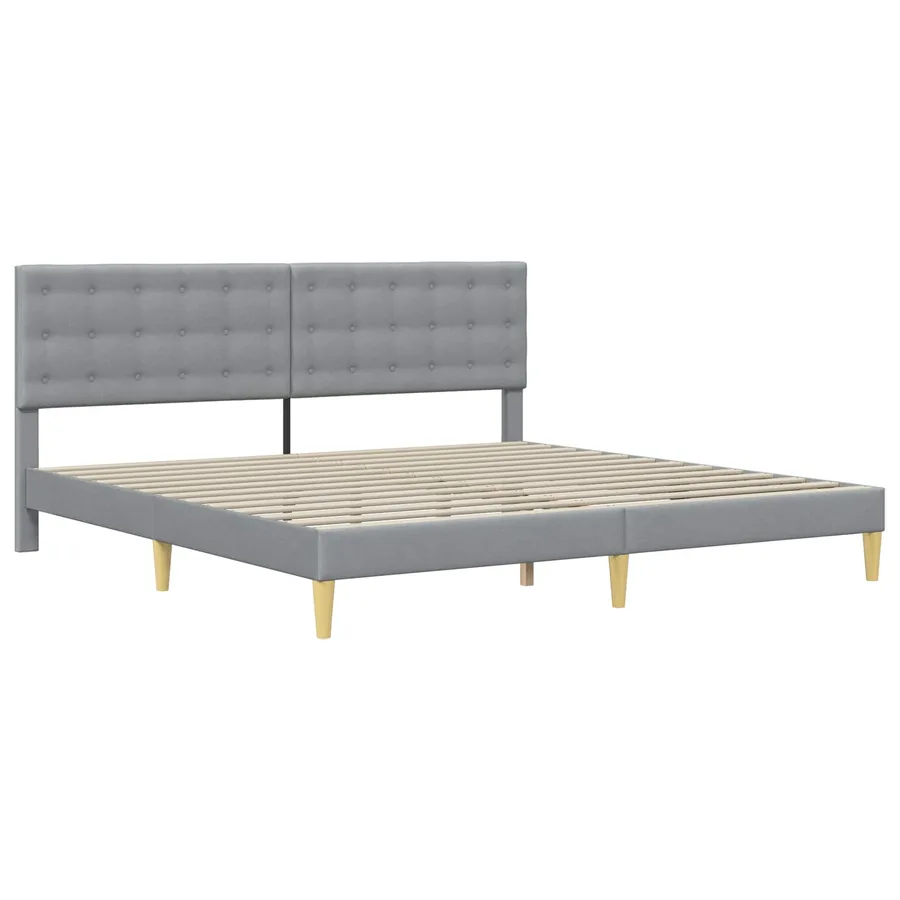 Cadre de lit avec matelas Gris clair 180 x 200 cm Tissu - 4
