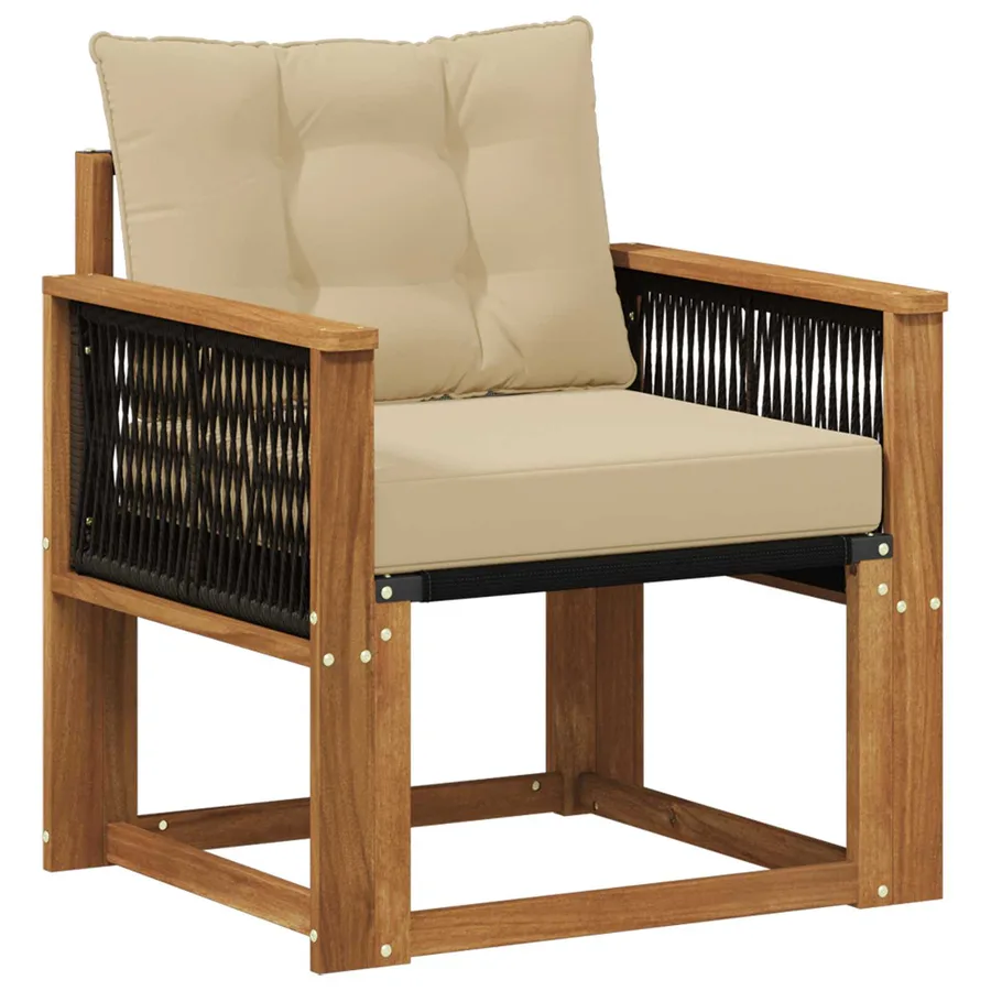 Sofa de milieu extérieur Bois d'Acacia Massif Naturel - 2
